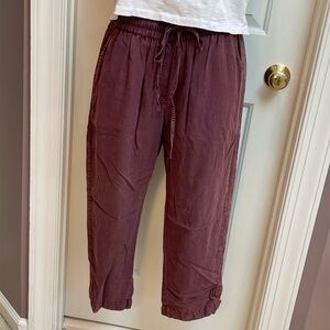 Bobeau Burgundy Drawstring Pants